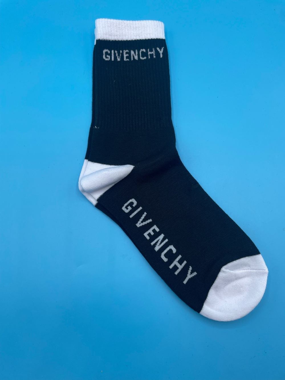 Givenchy Black Socks with White Toe and Heel
